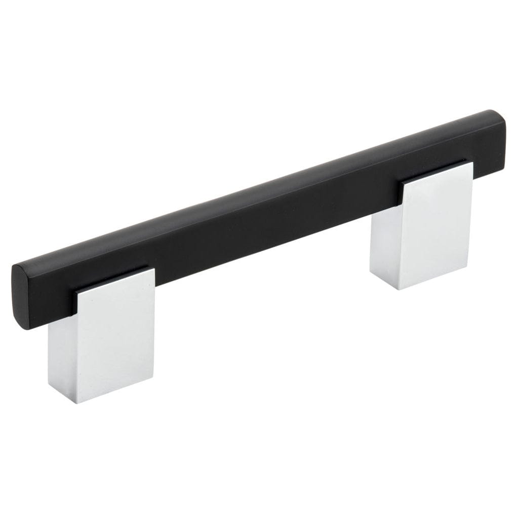 Contemporary Pull, 3-3/4" Center-to-Center, Chrome, Matte Black alt 0