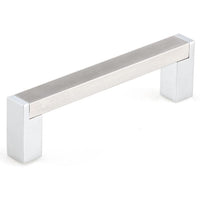 Contemporary Pull, 3-3/4" Center-to-Center, Chrome, Brushed Nickel alt 0