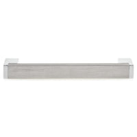Contemporary Pull, 3-3/4" Center-to-Center, Chrome, Brushed Nickel alt 0