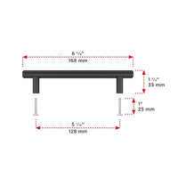 Contemporary Pull, 5-1/16" Center-to-Center, Matte Black
