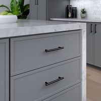 Contemporary Pull, 5-1/16" Center-to-Center, Matte Black