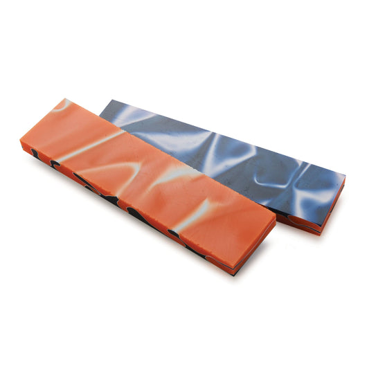 Acrylic Knife Scales - 3/8" x 1-1/2" x 6" - Blue & Orange - Pair alt 0