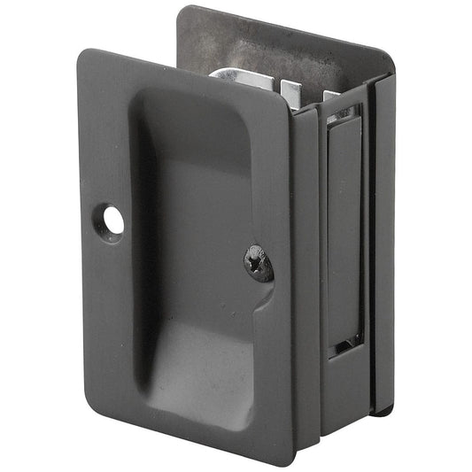 3-7/32" (82 mm) Pocket Door Pull Rectangular Black Passage alt 0