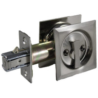 2-7/16" (62 mm) Pocket Door Pull Square Brushed Nickel Privacy alt 0