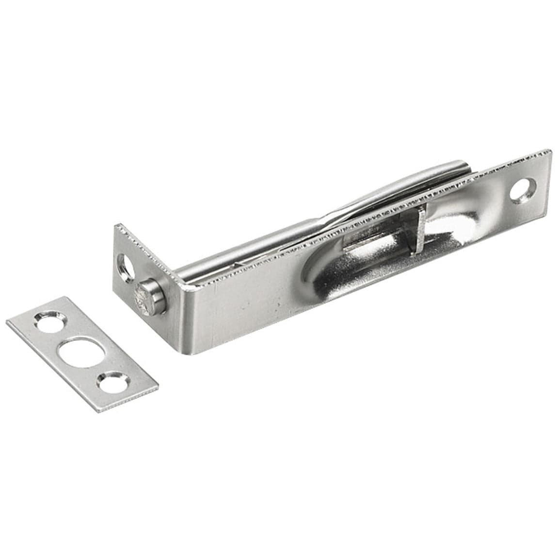 4" x 3/4" Flush Bolt Brushed Nickel alt 0