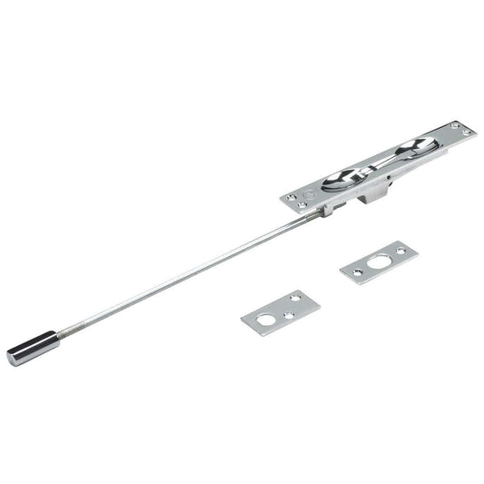 Flush Bolt for Metal Doors with 12" Extension Chrome alt 0