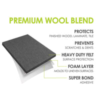 4-1/2" x 6" Heavy-Duty Self-Stick Felt Pad - Pair alt 0