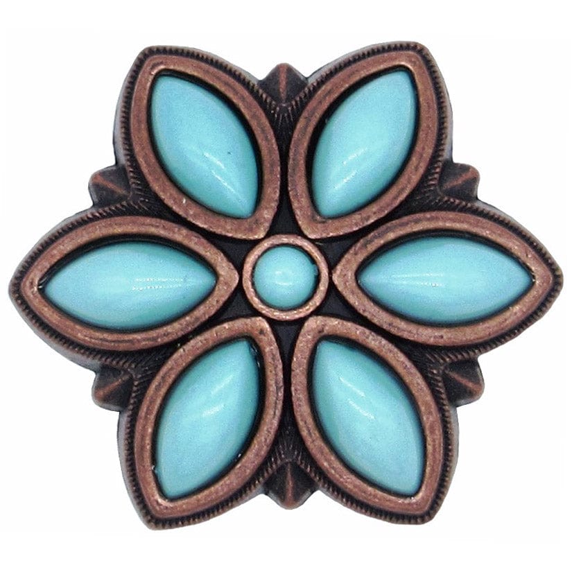 Turquoise Flower Knob Copper Oxide alt 0