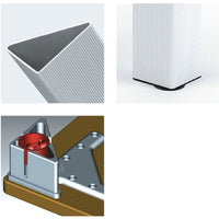 27-1/2" (698 mm) Adjustable Triangular Design Table Leg Aluminum Pack of 4 alt 0