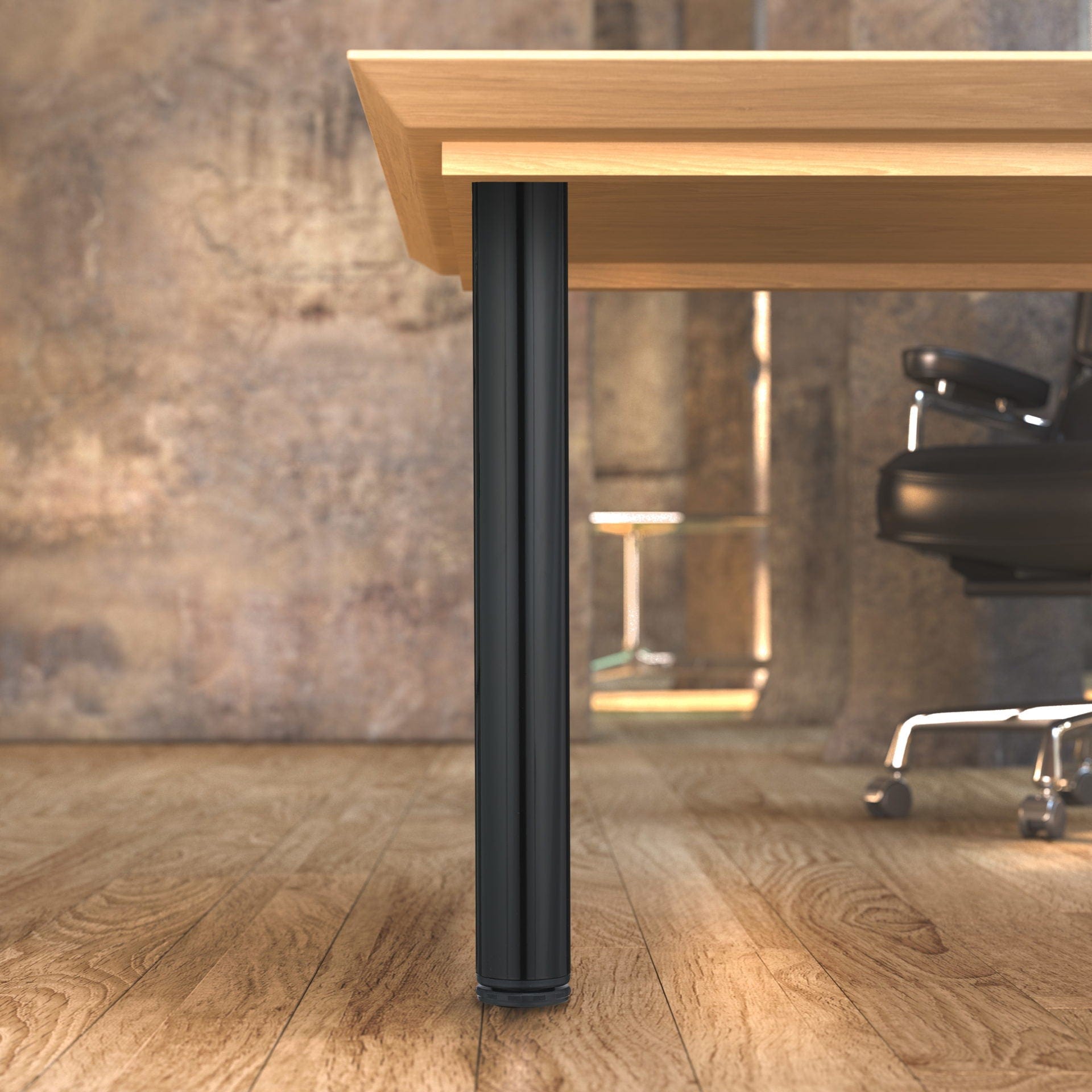 28" (710 mm) Adjustable Table Leg Black alt 0