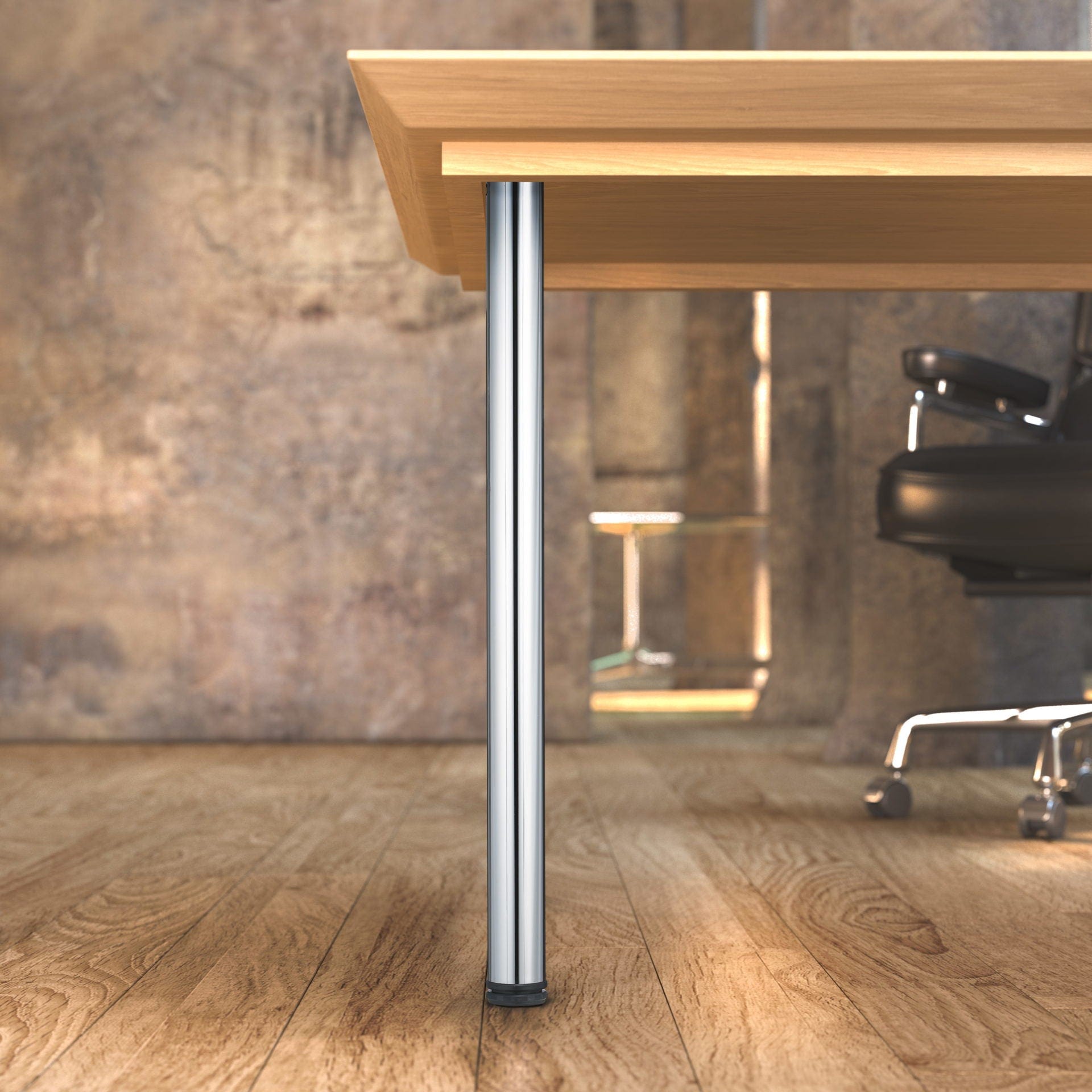 34-1/4" (870 mm) Adjustable Table Leg Chrome alt 0