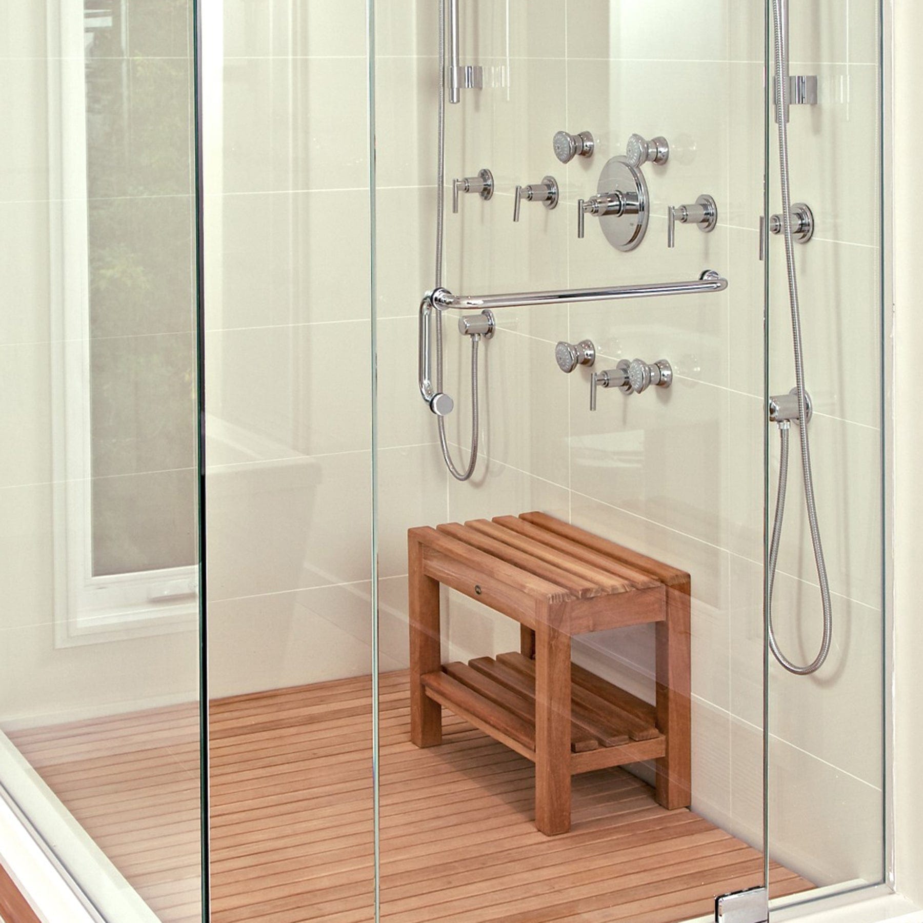 Coach Shower Bench 16" (40 cm) with Shelf alt 0