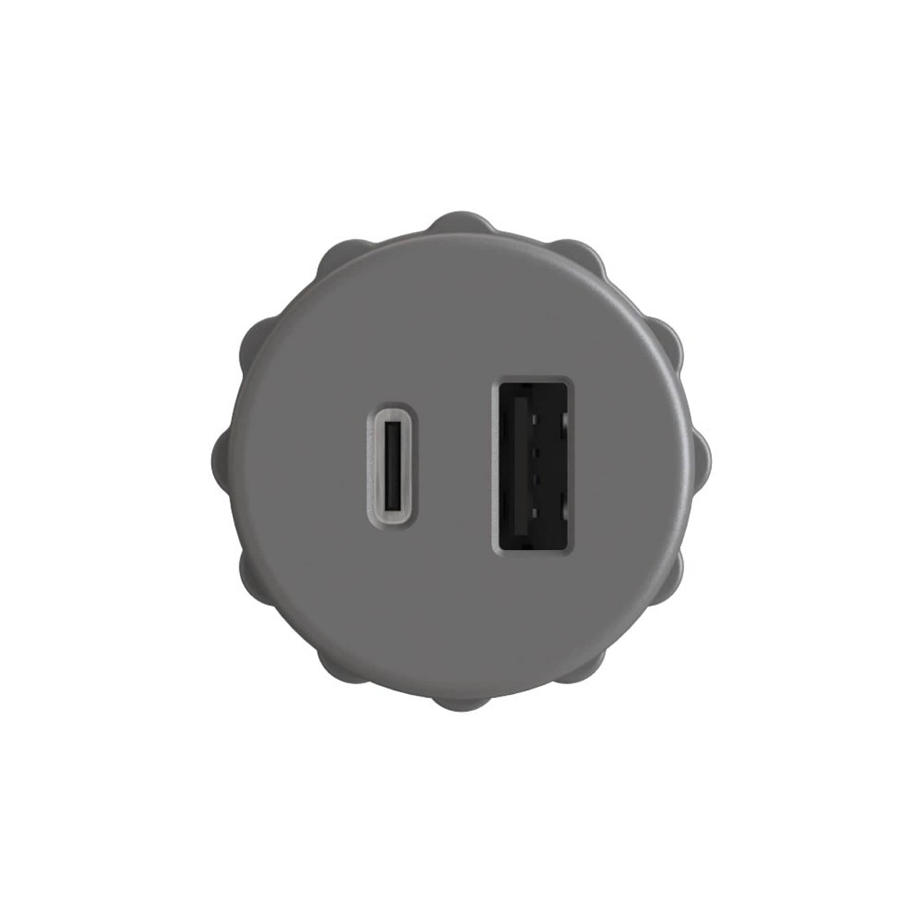 5V Rounded Recessed USB Charger Gray alt 0