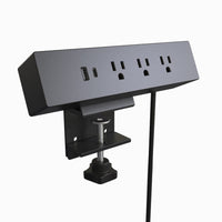 120V Clamp-On Power Bar and USB Charging Station Black alt 0