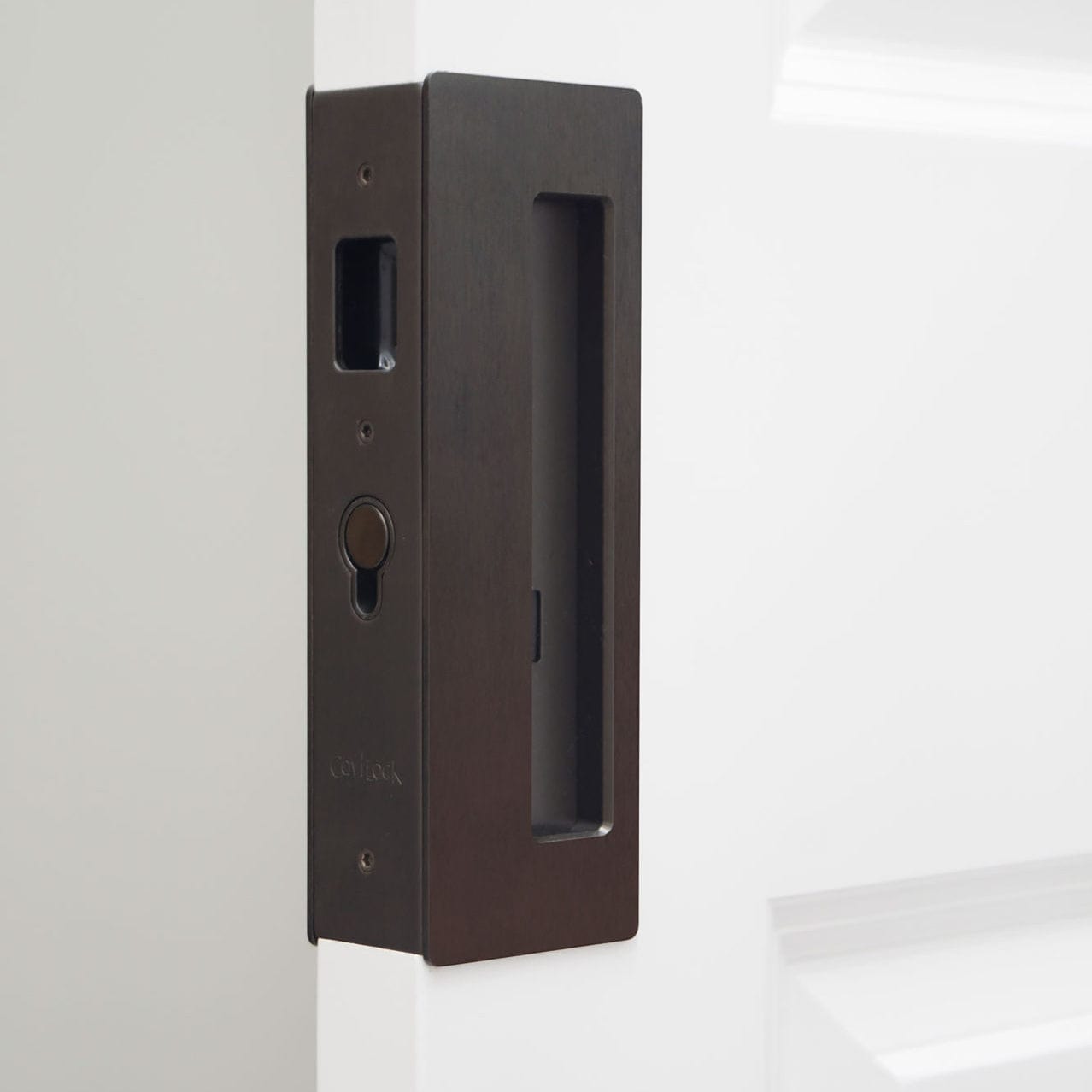 Cavity Sliders CL400 Magnetic Pocket Door Handle for 1-3/4" Door Oil Rubbed Bronze LH Snib alt 0