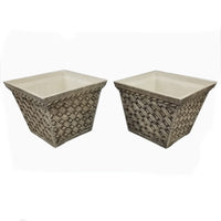 Square Planter Set Medium Washed Sandstone Set of 2 alt 0