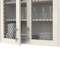 1" Flat Double Diamond Decorative Grille - Satin Nickel, 18" W x 48" L Sheet alt 0