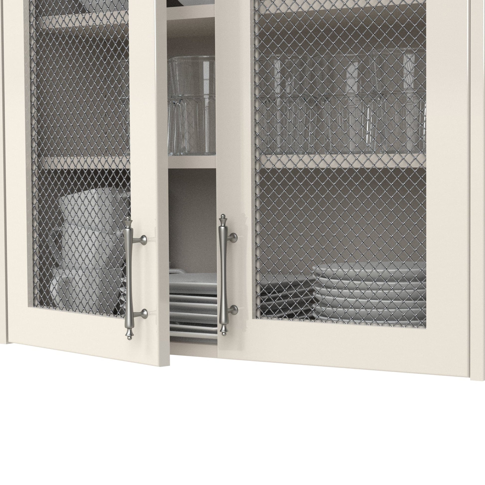 .5" Round Single Diamond Decorative Grille - Satin Nickel, 18" W x 48" L Sheet alt 5