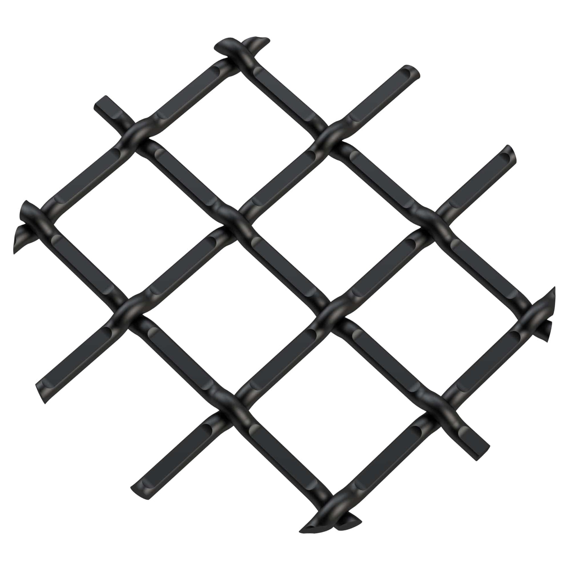 .5" Round Single Diamond Decorative Grille - Flat Black, 18" W x 48" L Sheet alt 5