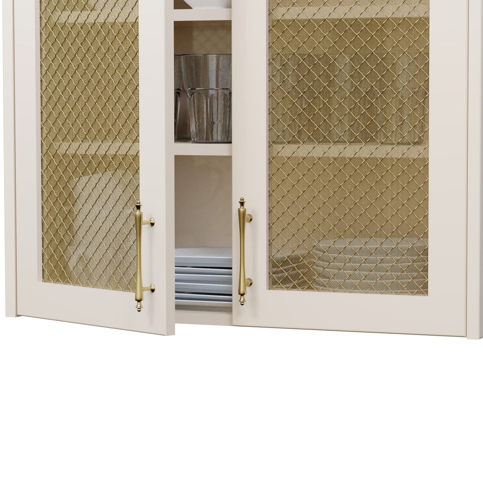 .75" Pressed Single Diamond Decorative Grille - Satin Brass, 18" W x 48" L Sheet alt 75