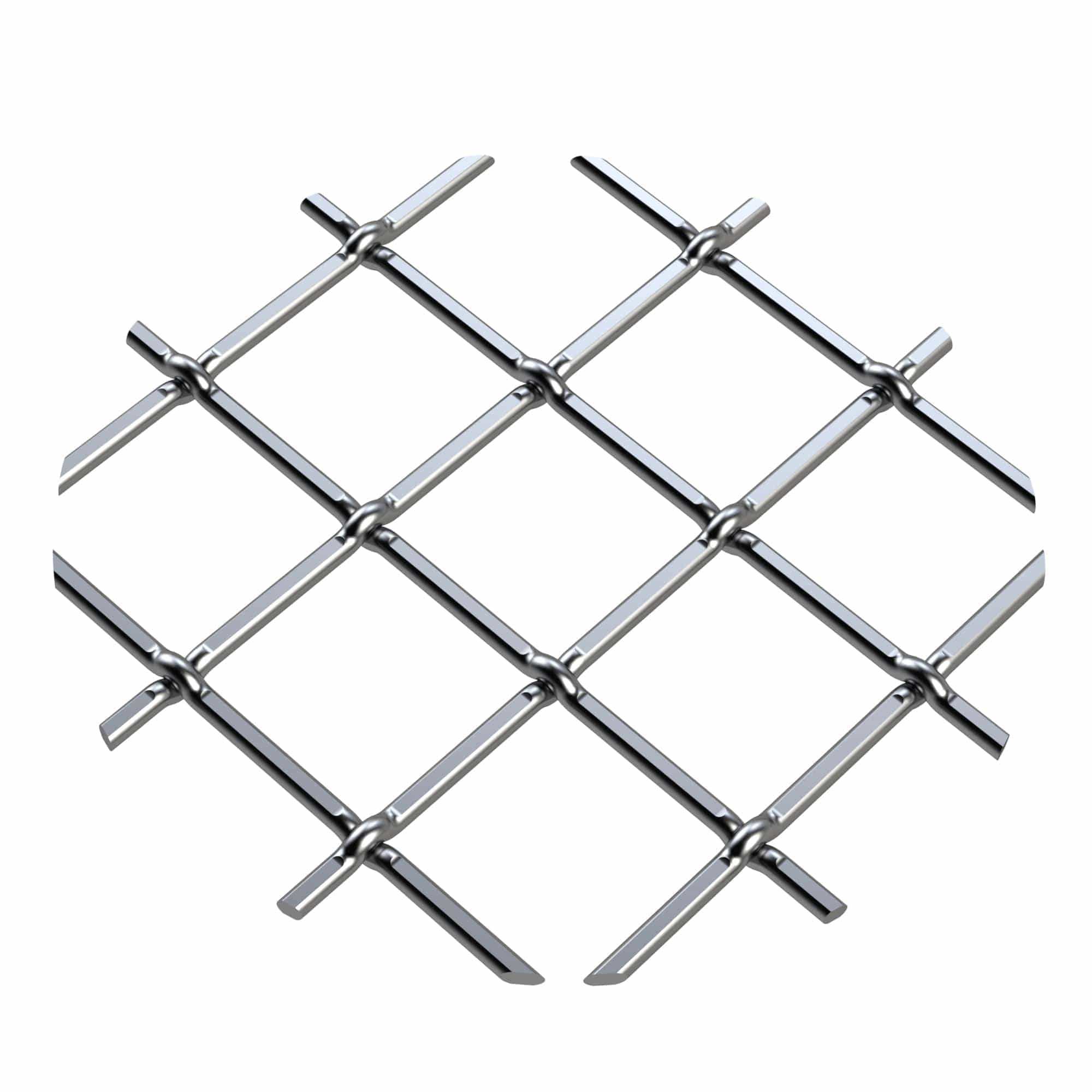 .75" Multi-Crimp Single Diamond Decorative Grille - Satin Nickel, 18" W x 48" L Sheet alt 75