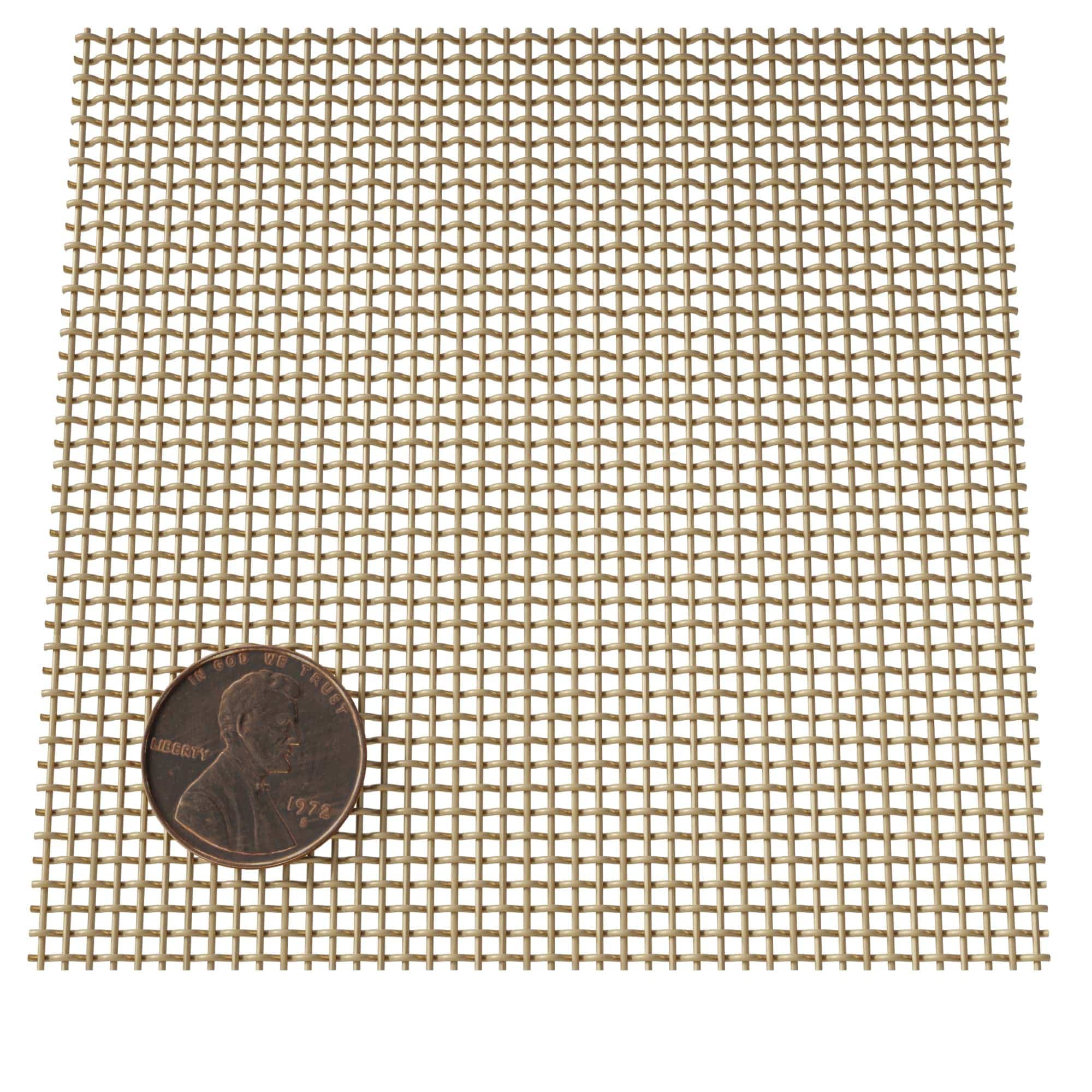 Fine Wire Mesh for Decorative Wire Grilles - 41" L x 48" W, Satin Brass alt 0