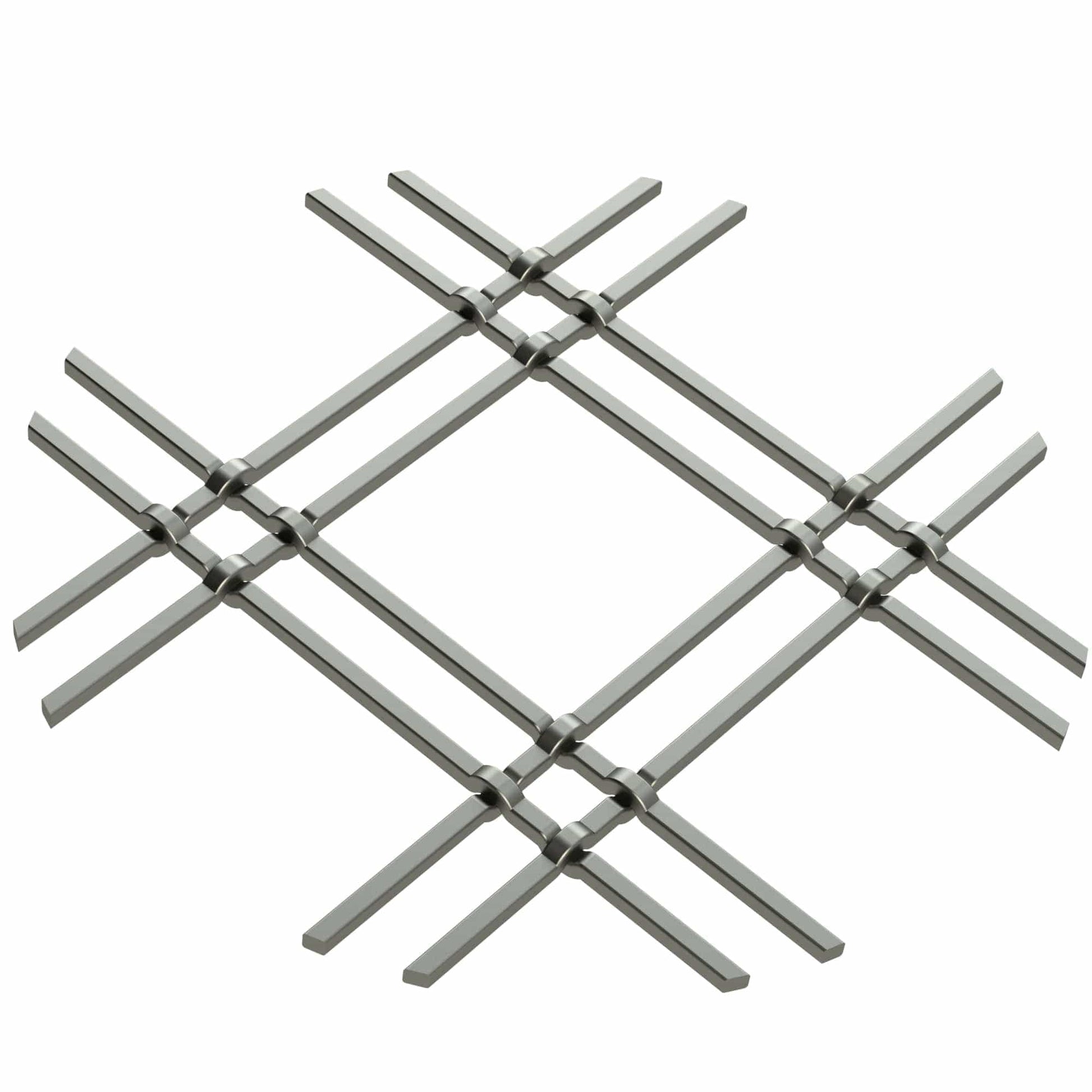 1" Flat Double Diamond Decorative Grille - Antique Pewter, 36" W x 24" L Sheet alt 0