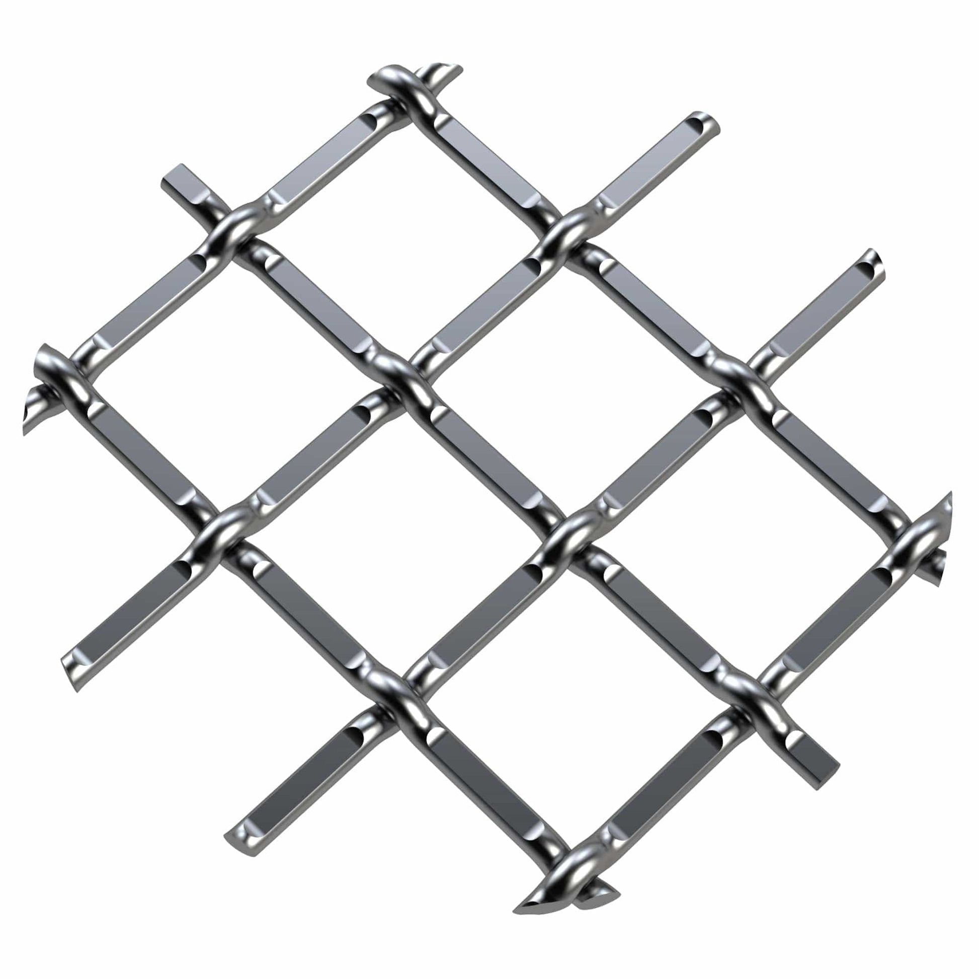 .5" Round Single Diamond Decorative Grille - Satin Nickel, 36" W x 24" L Sheet alt 5