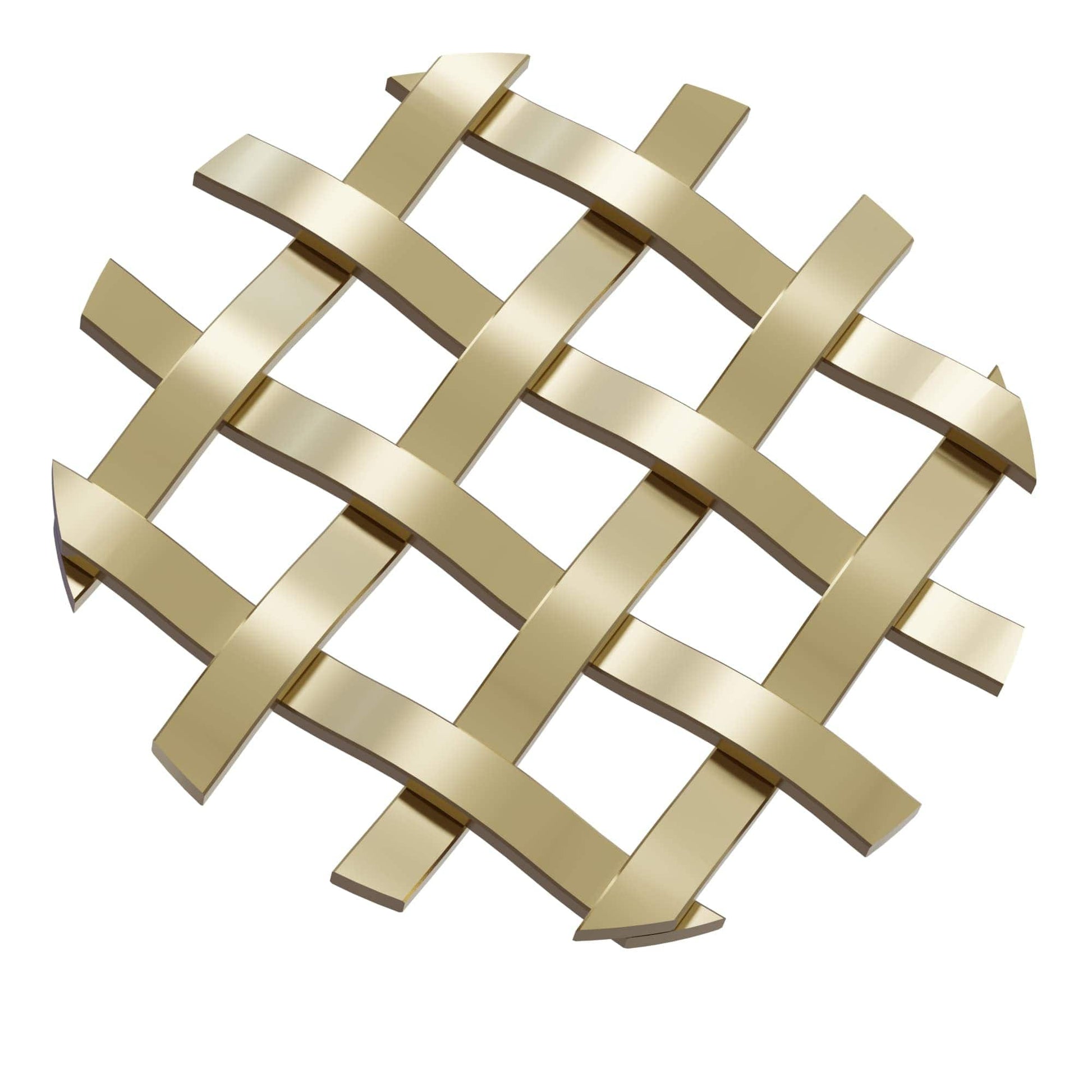 .375'' Single Flat Diamond Decorative Grille - Satin Brass, 36''W x 24''L Sheet alt 375