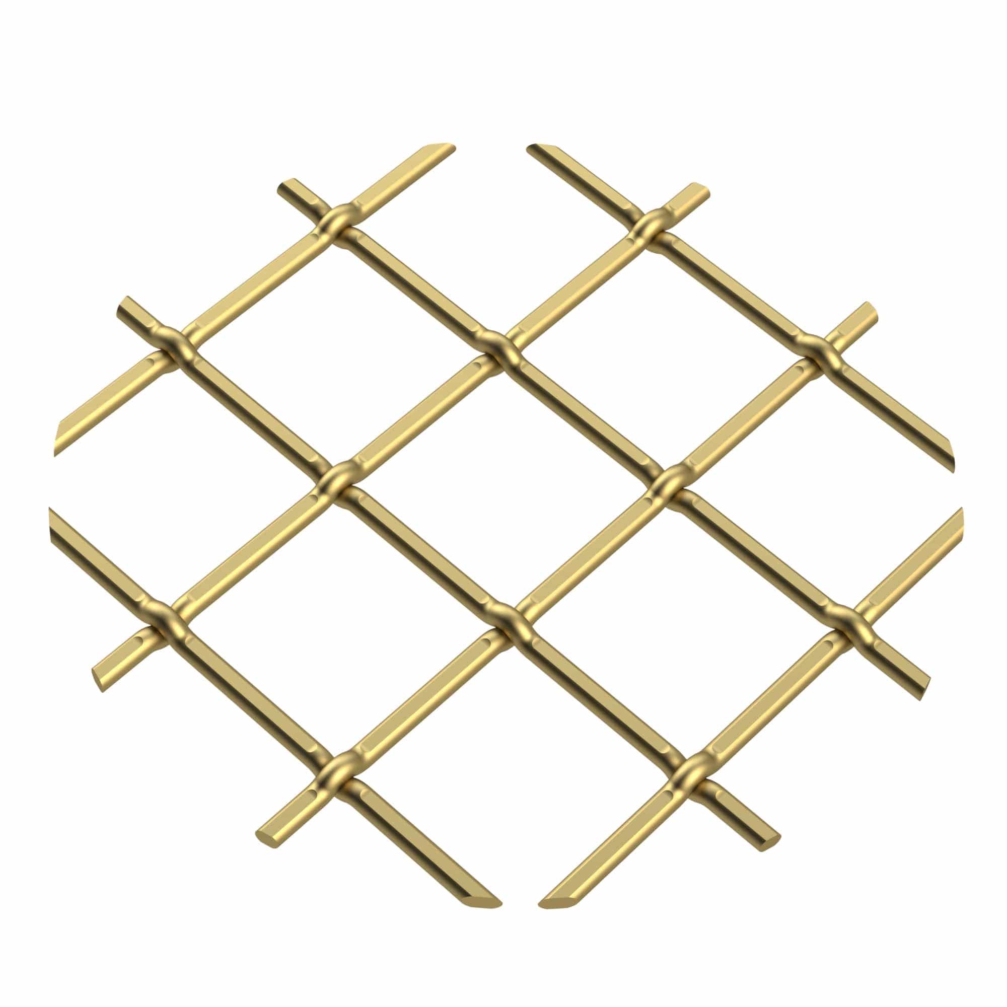 .75" Multi-Crimp Single Diamond Decorative Grille - Satin Brass, 36" W x 24" L Sheet alt 75