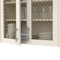 1" Flat Double Diamond Decorative Grille - Satin Brass, 36" W x 48" L Sheet alt 0