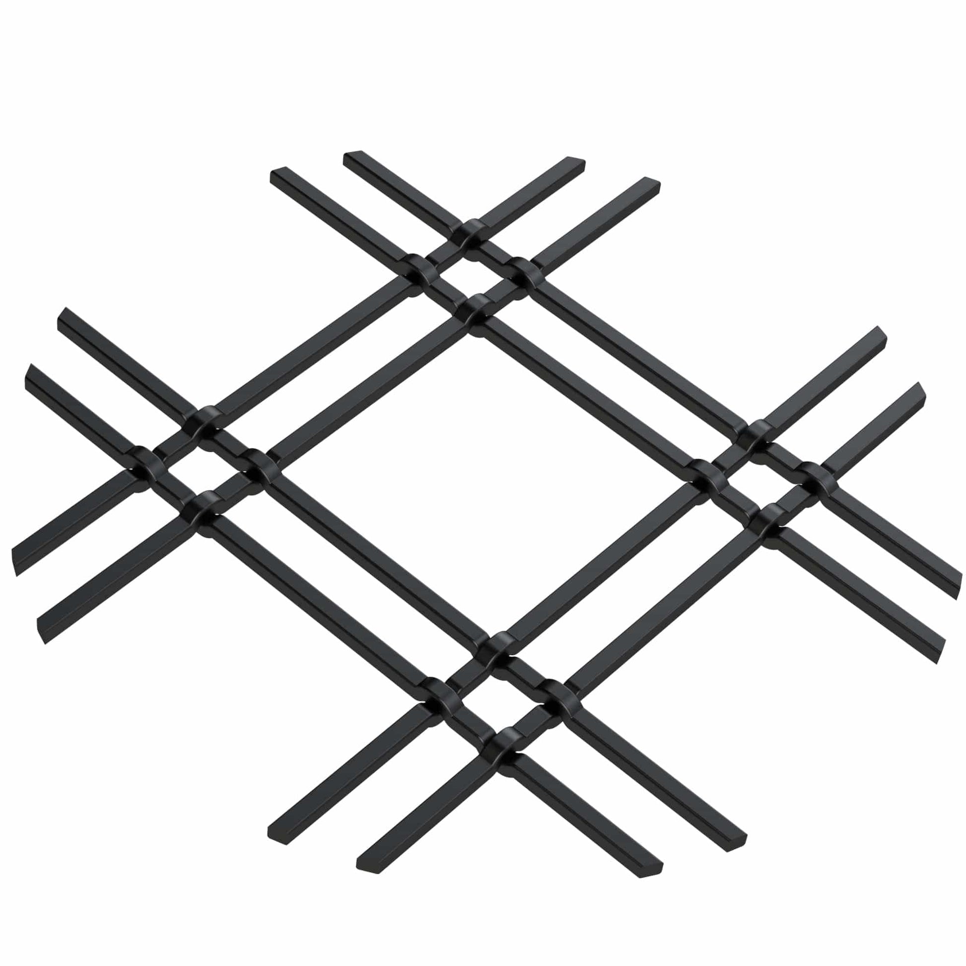 1" Flat Double Diamond Decorative Grille - Flat Black, 36" W x 48" L Sheet alt 0