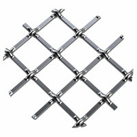 .5" Round Single Diamond Decorative Grille - Satin Nickel, 36" W x 48" L Sheet alt 5