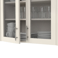 .5" Round Single Diamond Decorative Grille - Satin Nickel, 36" W x 48" L Sheet alt 5