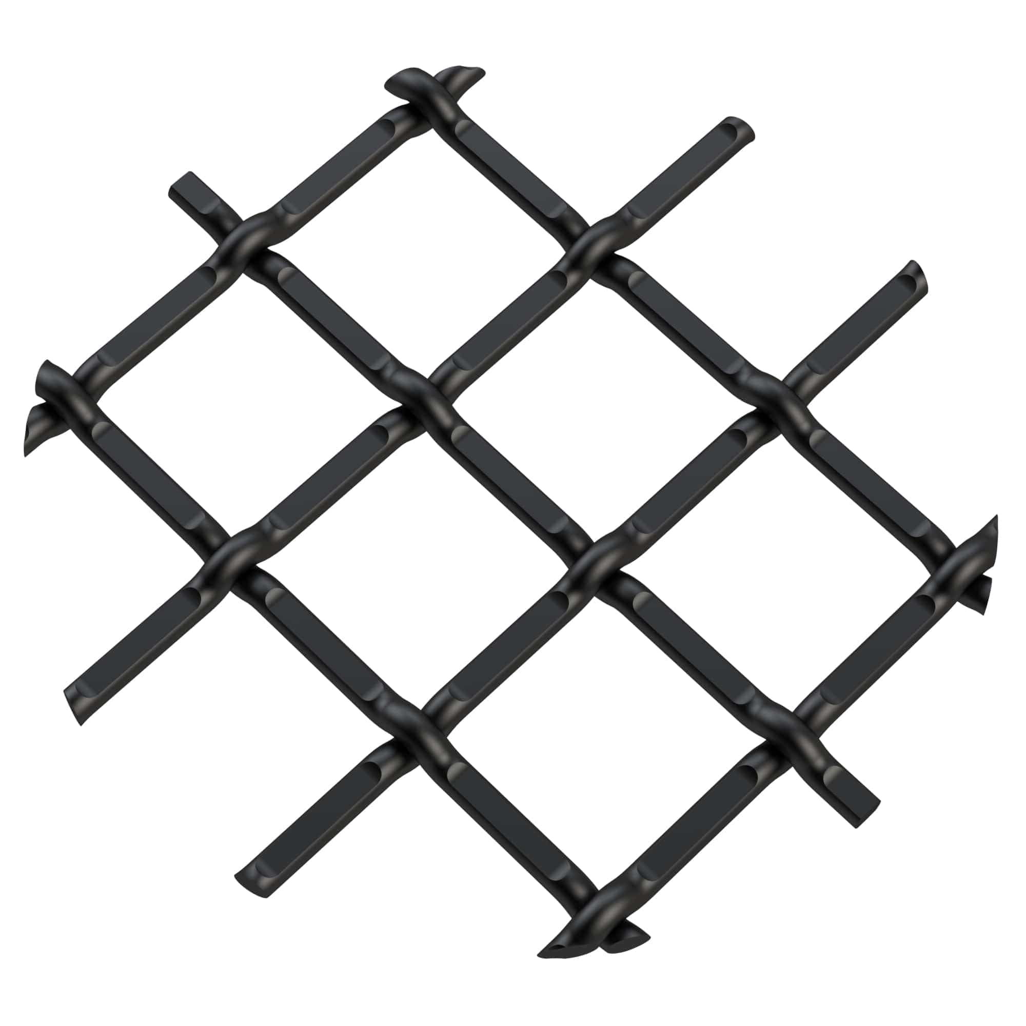 .5" Round Single Diamond Decorative Grille - Flat Black, 36" W x 48" L Sheet alt 5