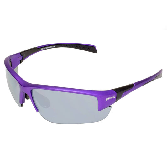 Hercules 7 Purple Metallic Frame Flash Mirror Safety Lenses alt 0