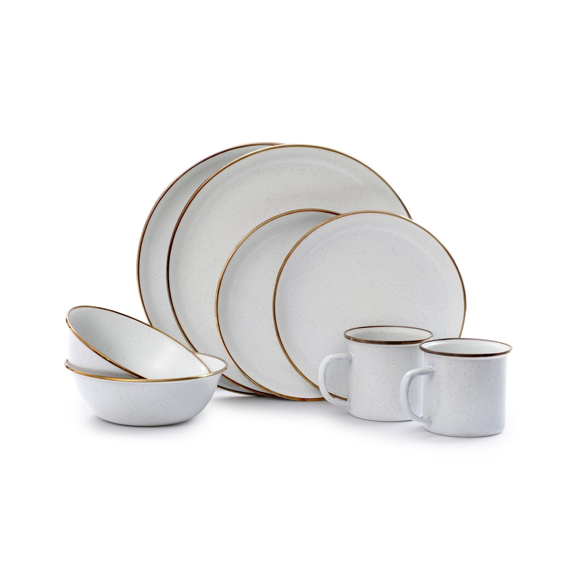 Enamel Deep Plate Set Eggshell Indoor/Outdoor alt 0