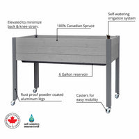 Self-Watering Elevated Planter 21" x 47" x 32"H Gray alt 0