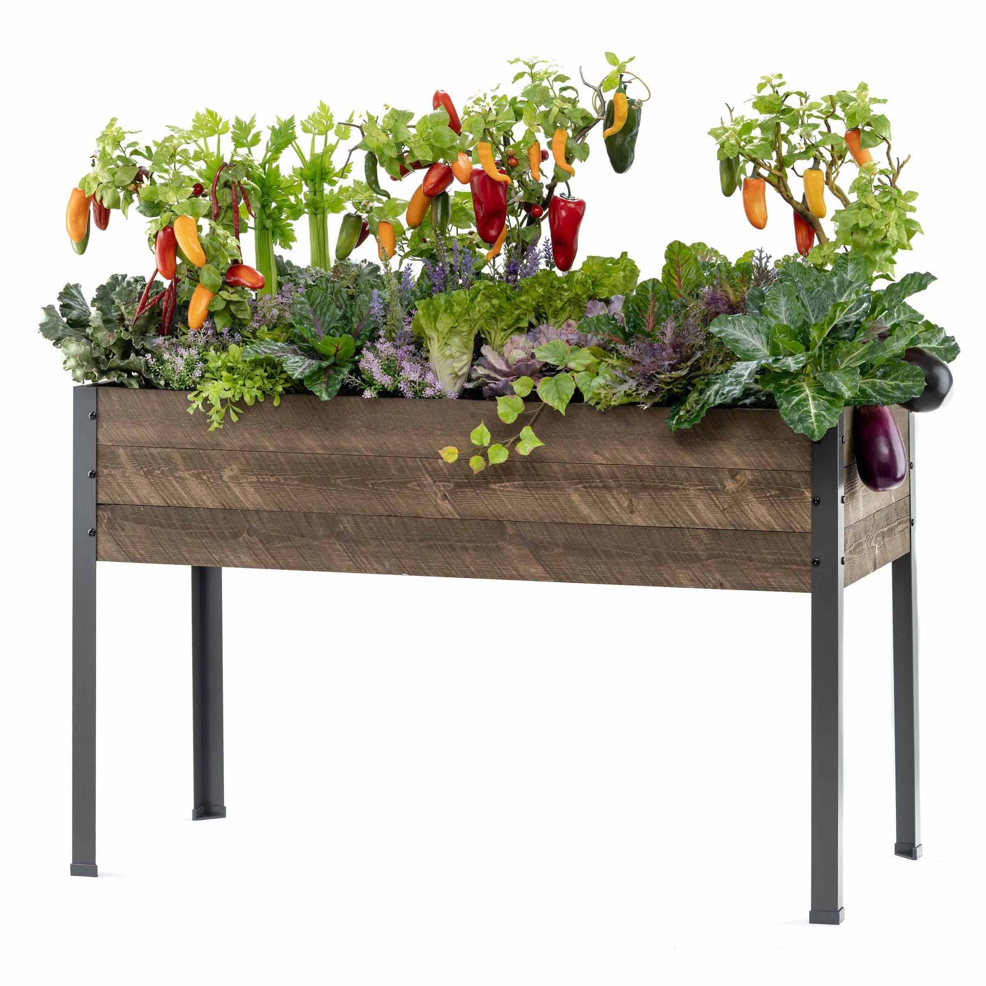 Elevated Planter 21" X 47" X 30"H Brown alt 0