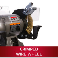 JBG-8W Shop Grinder with Grinding Wheel and Wire Wheel