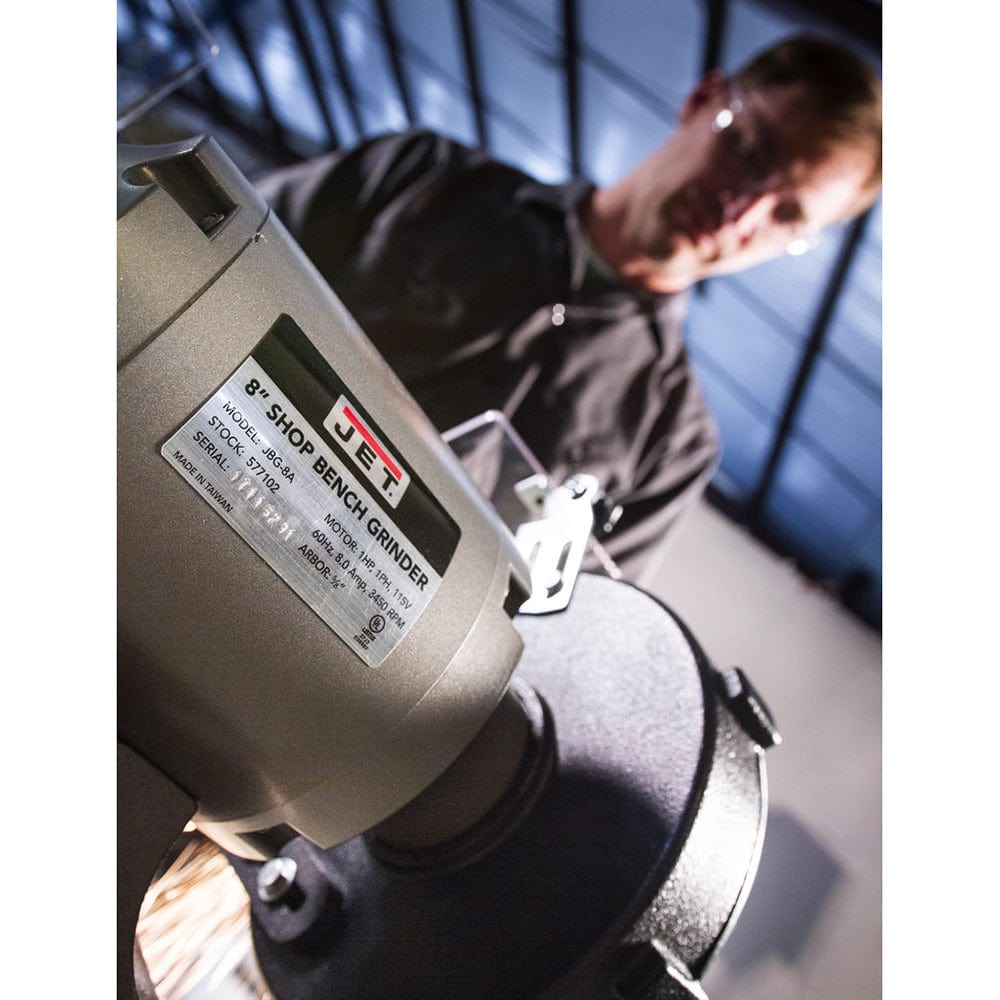 JBG-8W Shop Grinder with Grinding Wheel and Wire Wheel