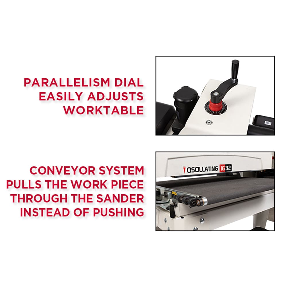 16" Oscillating Drum Sander with Stand - 1-1/2 HP 1 Ph 115V - JWDS-1632OSC