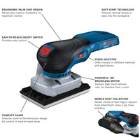 18V Brushless 1/4-Sheet Orbital Finishing Sander - Tool Only alt 0
