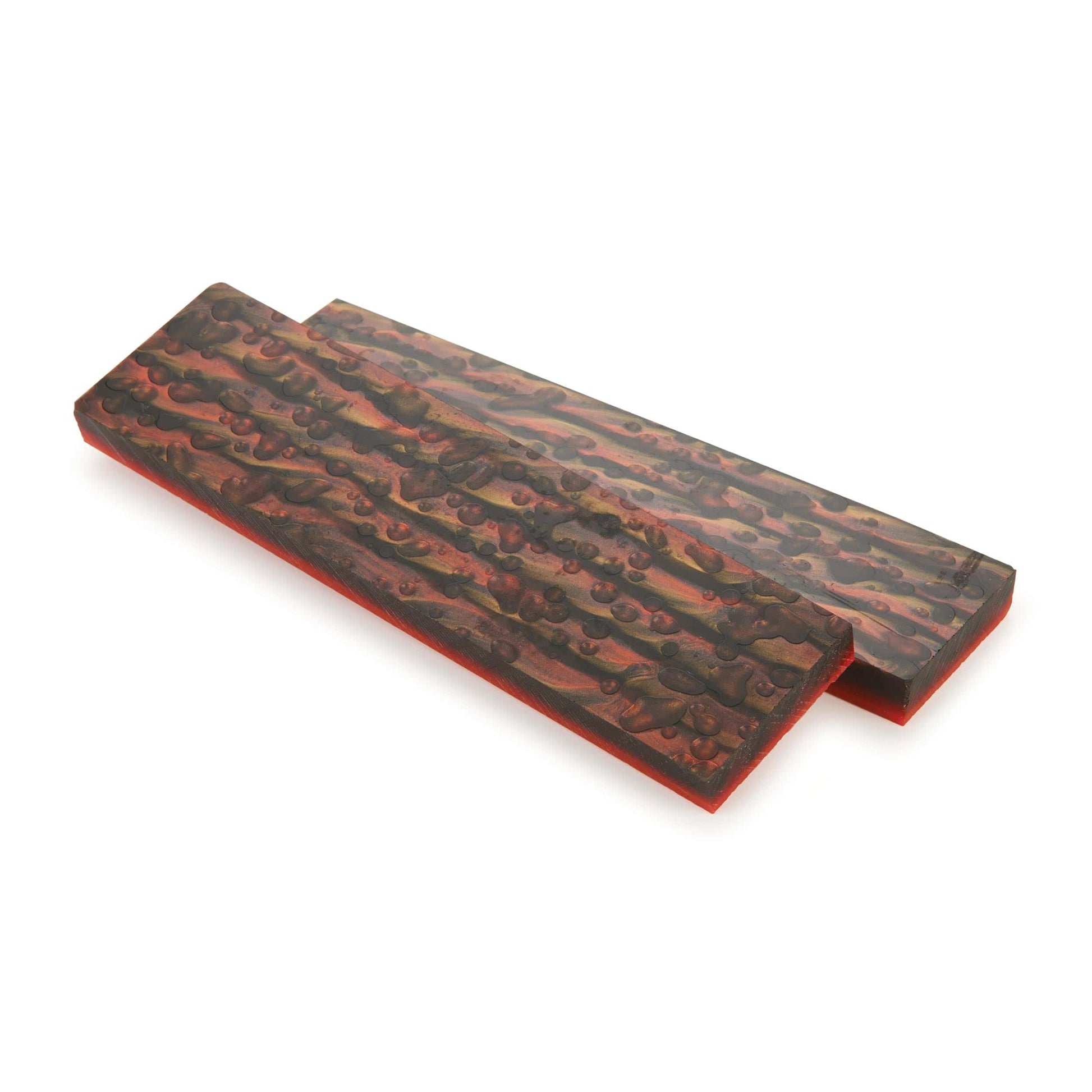 Poly Resin Knife Scales - 3/8" x 2" x 7" - Molten Lava - Pair alt 0