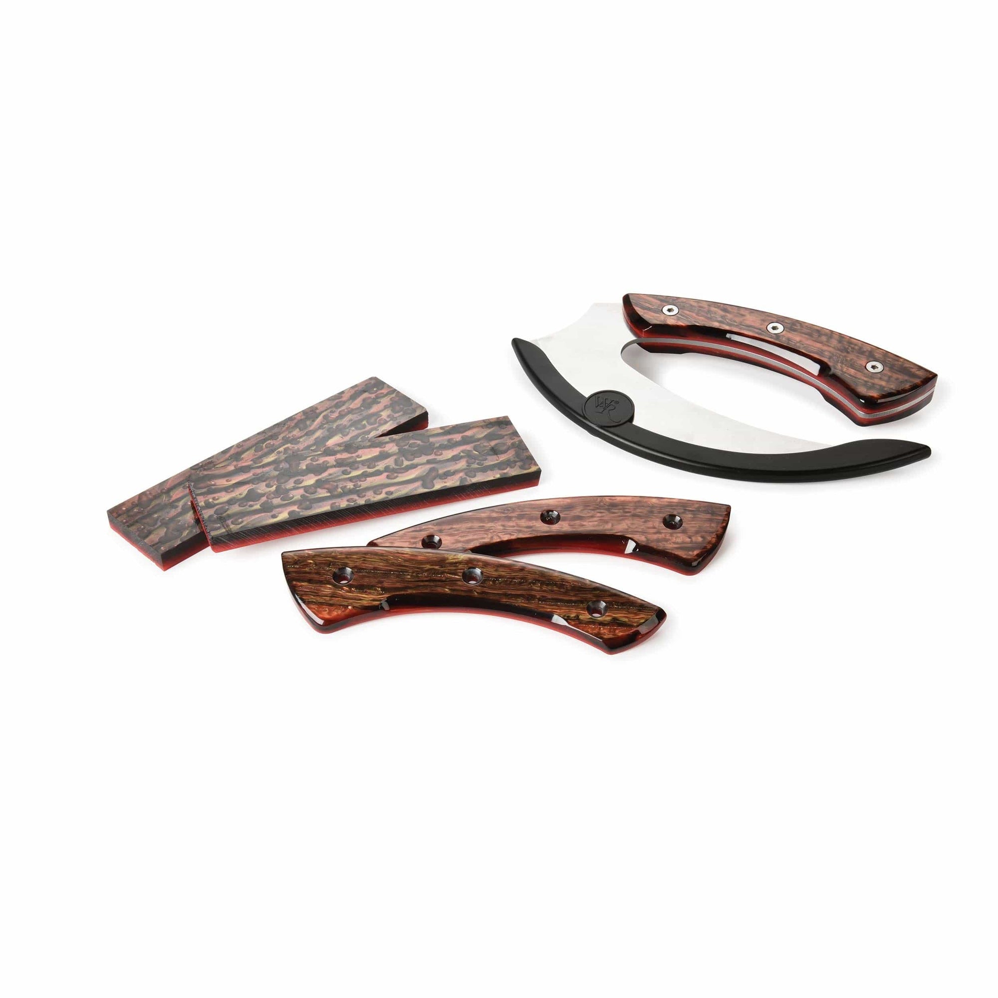 Poly Resin Knife Scales - 3/8" x 2" x 7" - Molten Lava - Pair alt 0