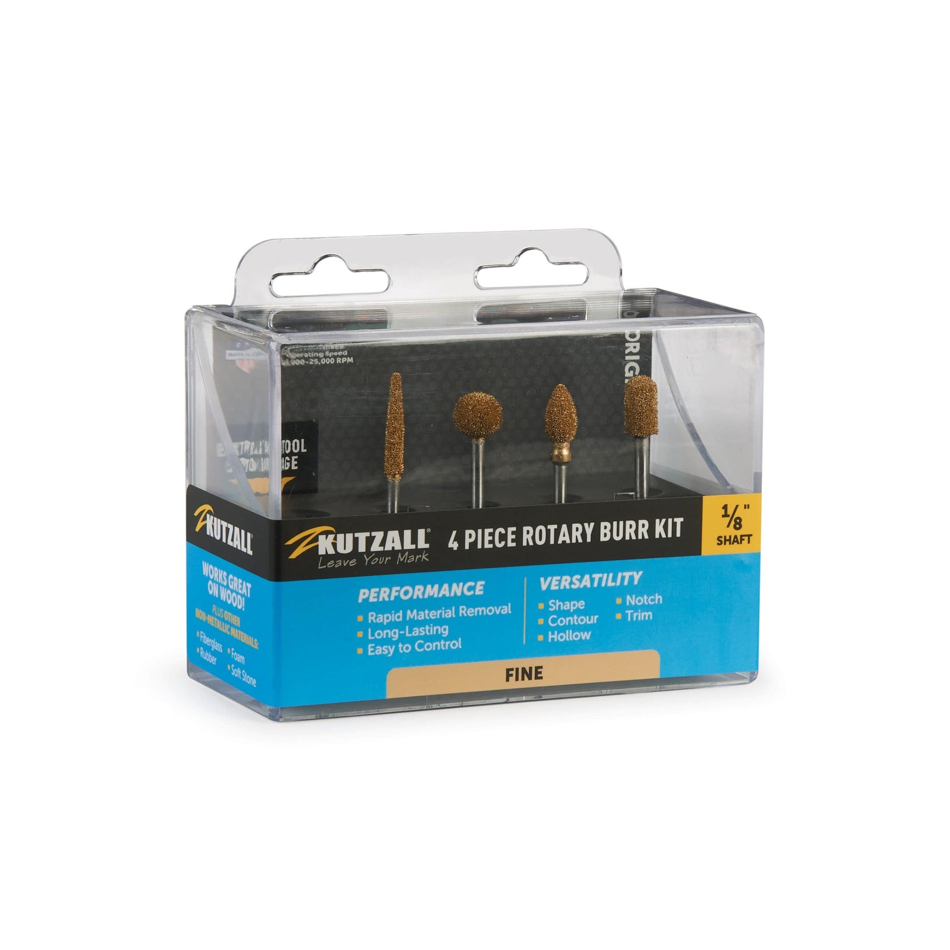 Original Rotary Burr Set - 1/8" Shaft - Fine - 4 Piece alt 0