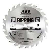 10" x 24T Carbide Tipped Ripping Blade, 20 Deg., 5/8" Bore., ATB alt 0