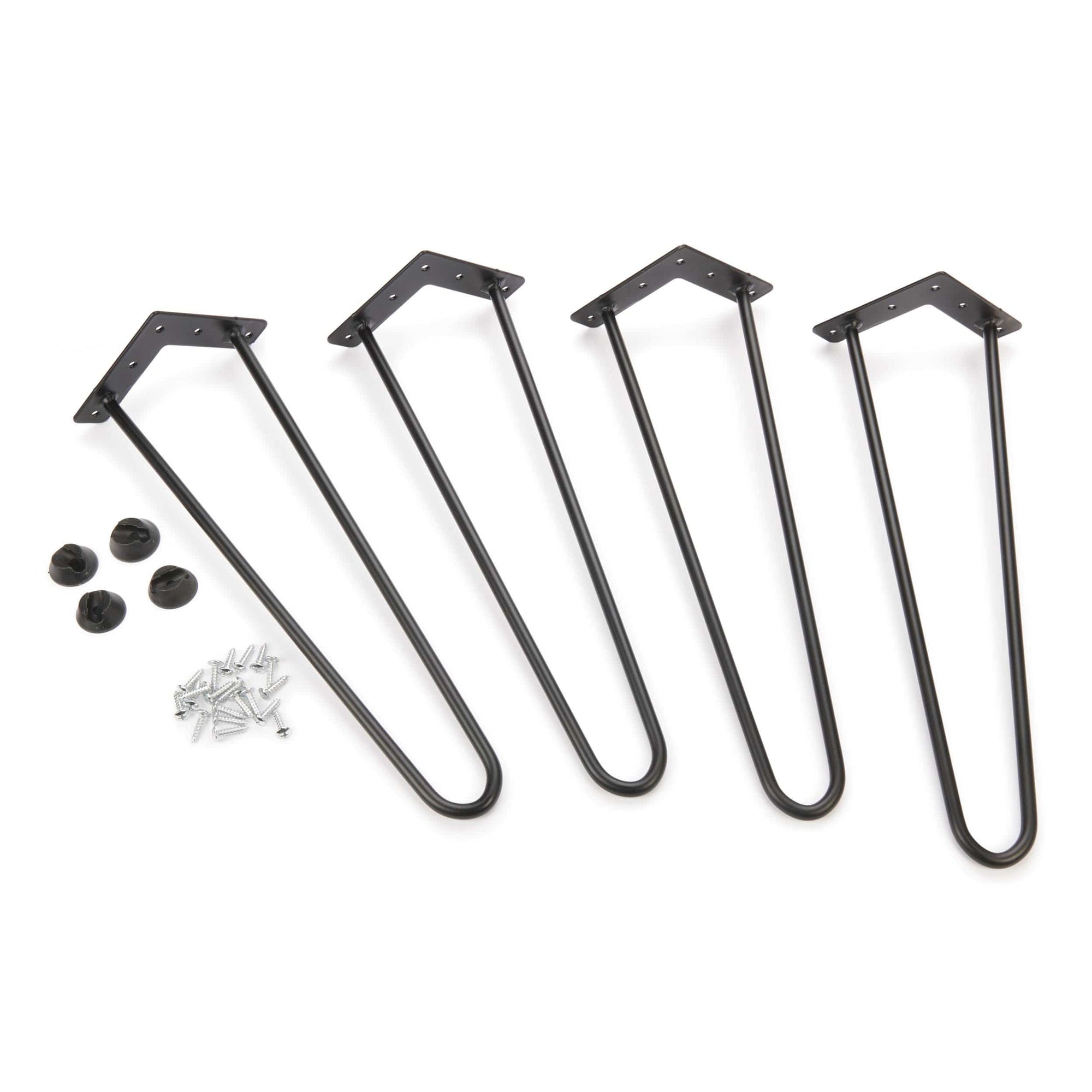 2-Wire Hairpin Leg - 16" - Black - 4 Piece