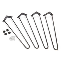 2-Wire Hairpin Leg - 20" - Black - 4 Piece