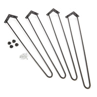2-Wire Hairpin Leg - 28" - Black - 4 Piece
